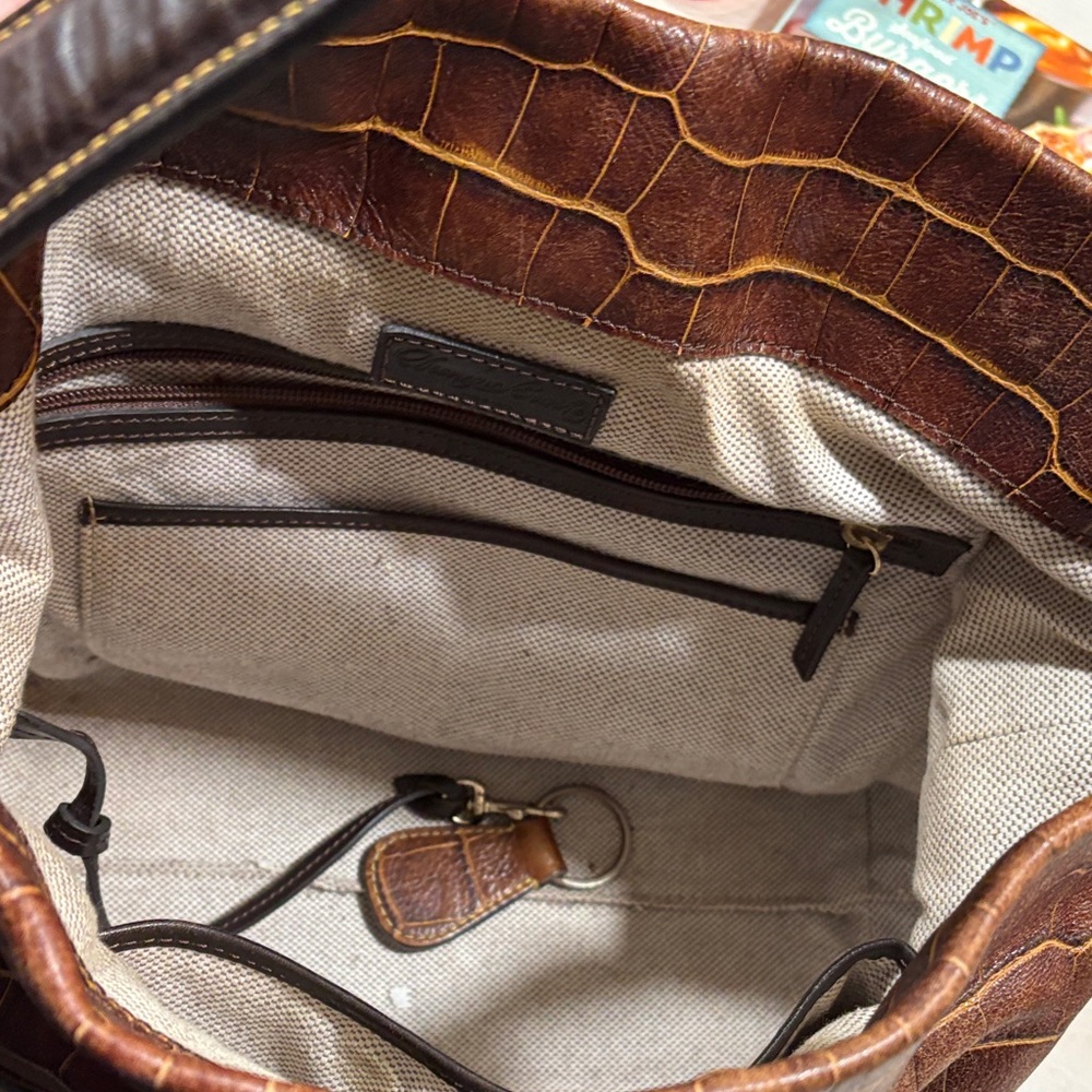 Dooney Bourke Brown Crocodile Pattern Shoulder Ba… - image 2